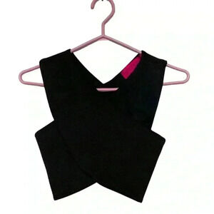 Boohoo Black Crisscross  Jersey Knit Crop Top